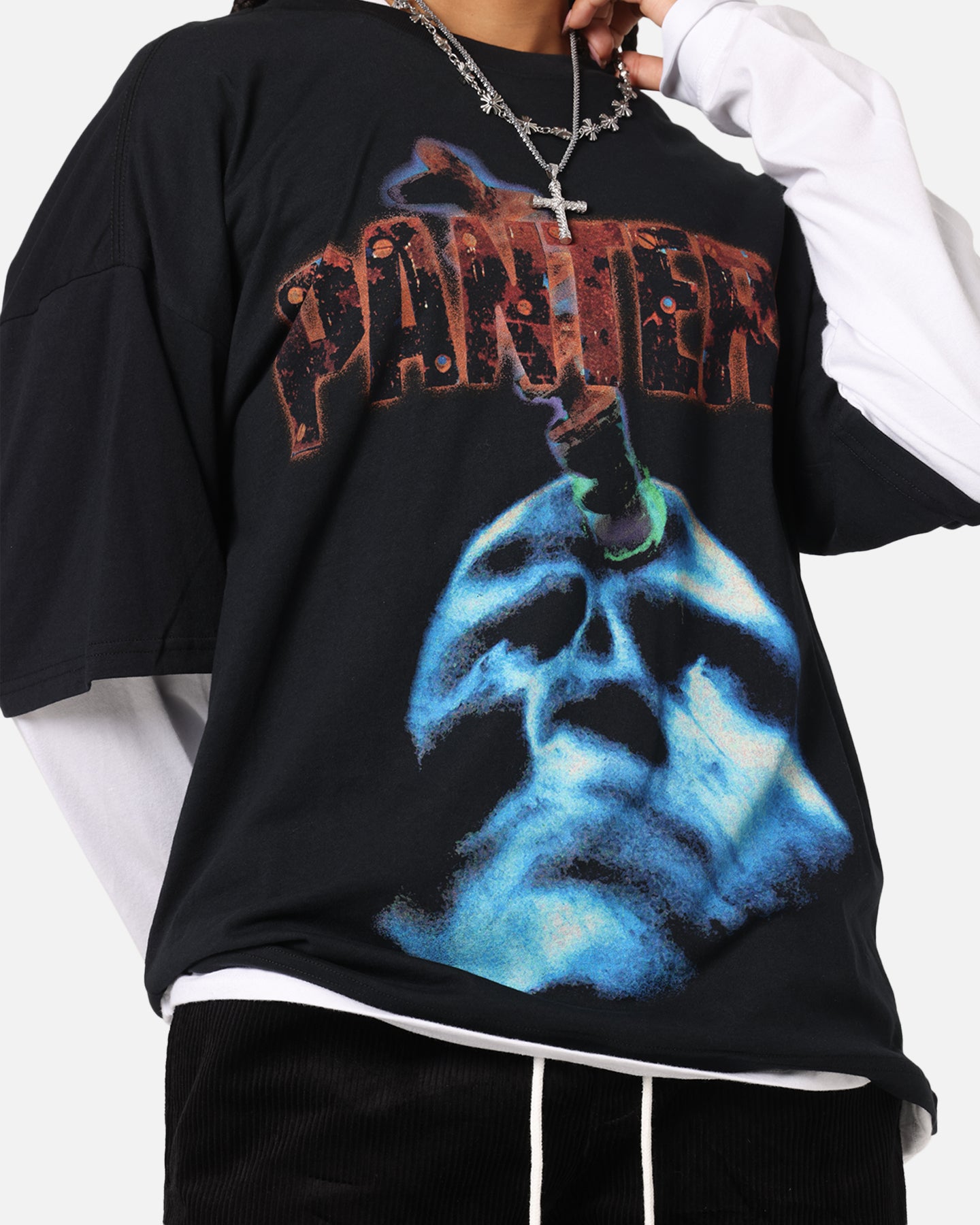 Pantera Pantera Layered Long Sleeve T-Shirt Black Wash | Culture
