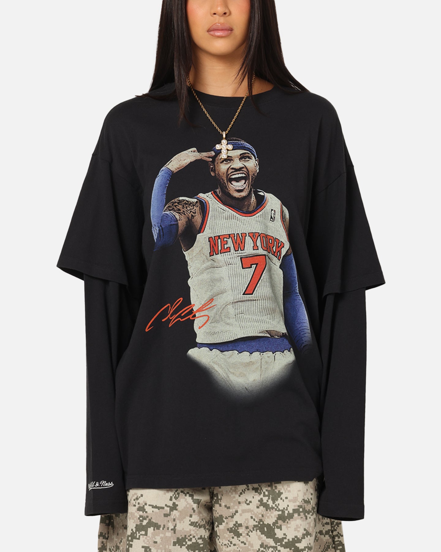 Mitchell & Ness New York Knicks Melo State Of Mind Long Sleeve T