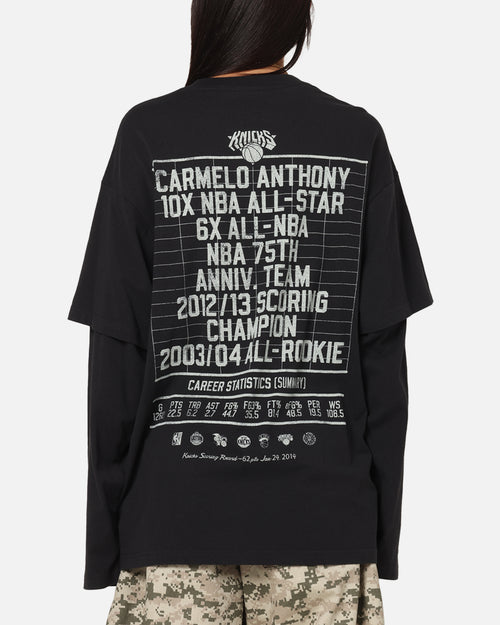 Mitchell & Ness New York Knicks Melo State Of Mind Long Sleeve T-Shirt Faded Black