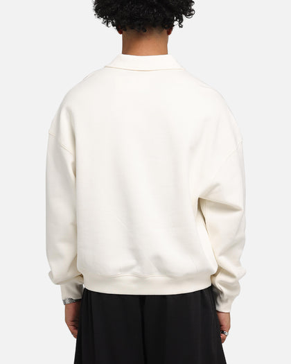 Mitchell & Ness New York Knicks Boxy Quarter Zip Crewneck Egret