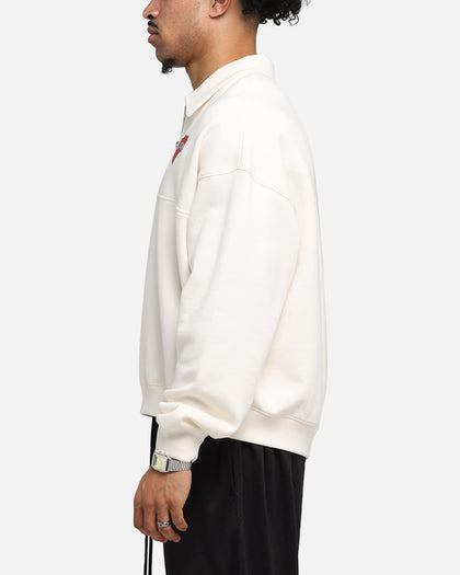 Mitchell & Ness New York Knicks Boxy Quarter Zip Crewneck Egret