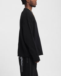Loiter Chopper Long Sleeve Knitted Sweater Black