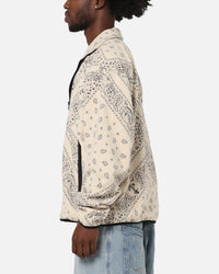 Tommy Jeans Relaxed Zip Paisley Fleece Jacket Newsprint
