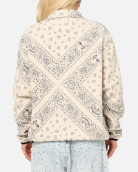 Tommy Jeans Relaxed Zip Paisley Fleece Jacket Newsprint