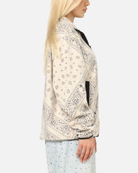Tommy Jeans Relaxed Zip Paisley Fleece Jacket Newsprint