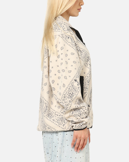 Tommy Jeans Relaxed Zip Paisley Fleece Jacket Newsprint
