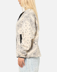 Tommy Jeans Relaxed Zip Paisley Fleece Jacket Newsprint