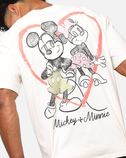 Goat Crew Disney’s Mickey Mouse & Minnie Mouse Heavyweight T-Shirt Off White