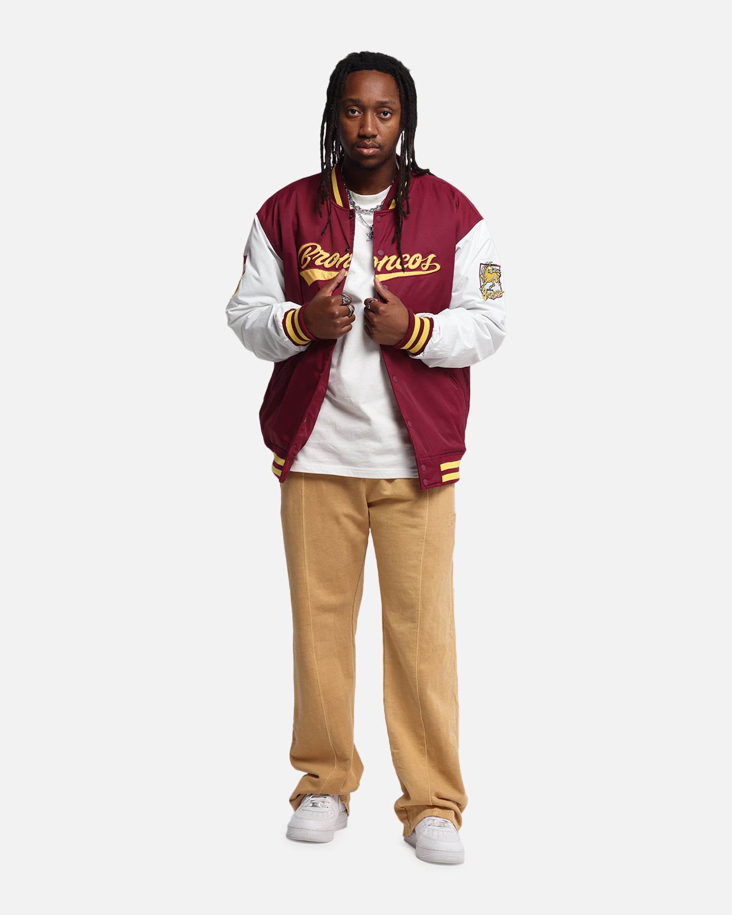 Brisbane Broncos Asics ジャケット XL Bleacher Athletic Brisbane Broncos NRL 1908 Baseball Varsity