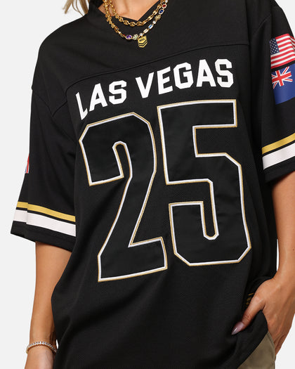 Bleacher Athletic NRL 2025 Las Vegas Round Grid Iron T-Shirt Black