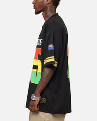 Bleacher Athletic Penrith Panthers NRL 2025 Las Vegas Round Grid Iron T-Shirt Official Team Colour