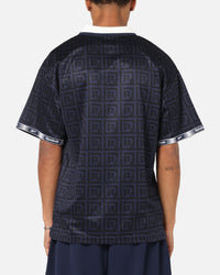 Reebok Monogram Football Polo T-Shirt Navy