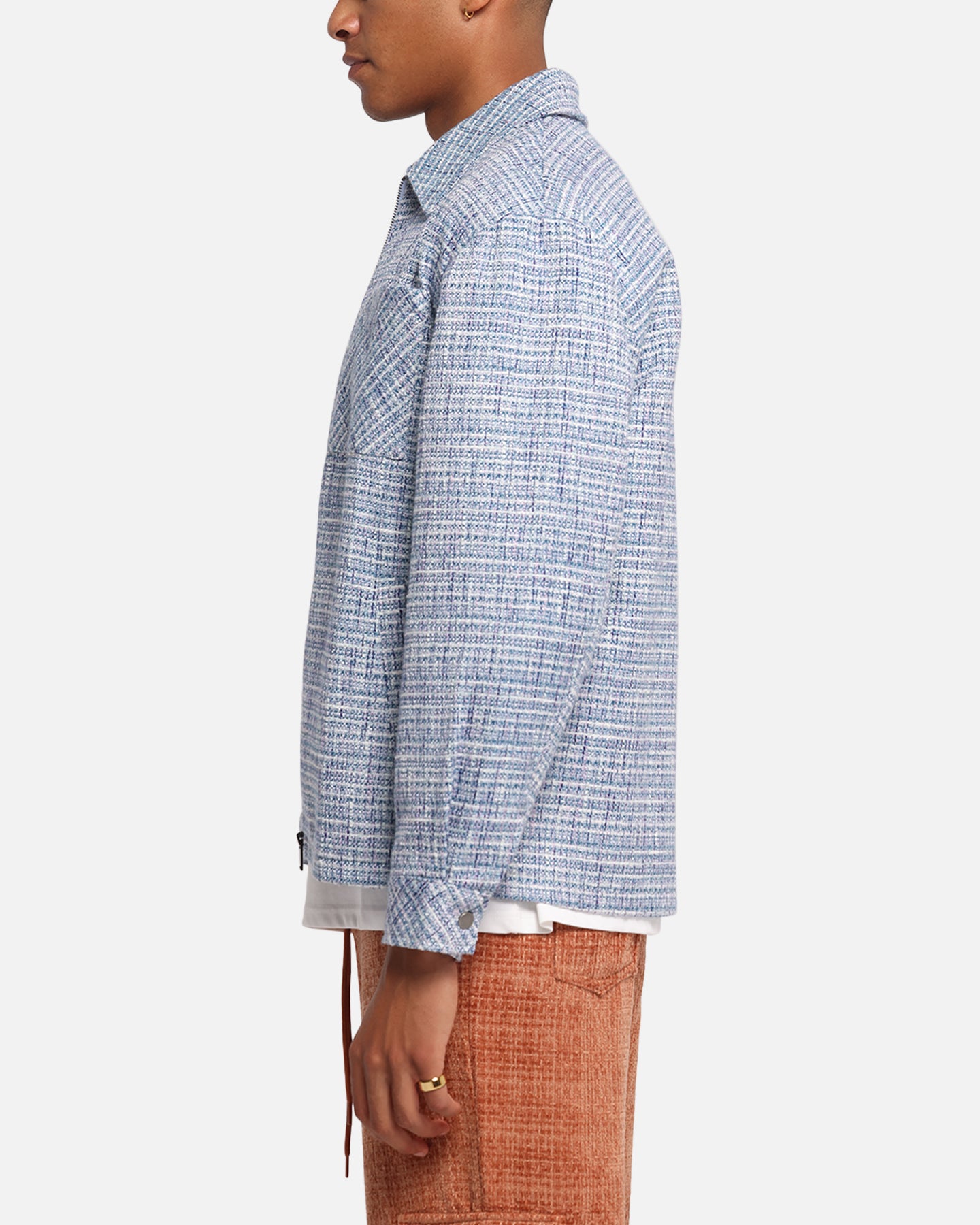 XXIII Boucle Tweed Zip Jacket Teal/Blue/Purple | Culture Kings US