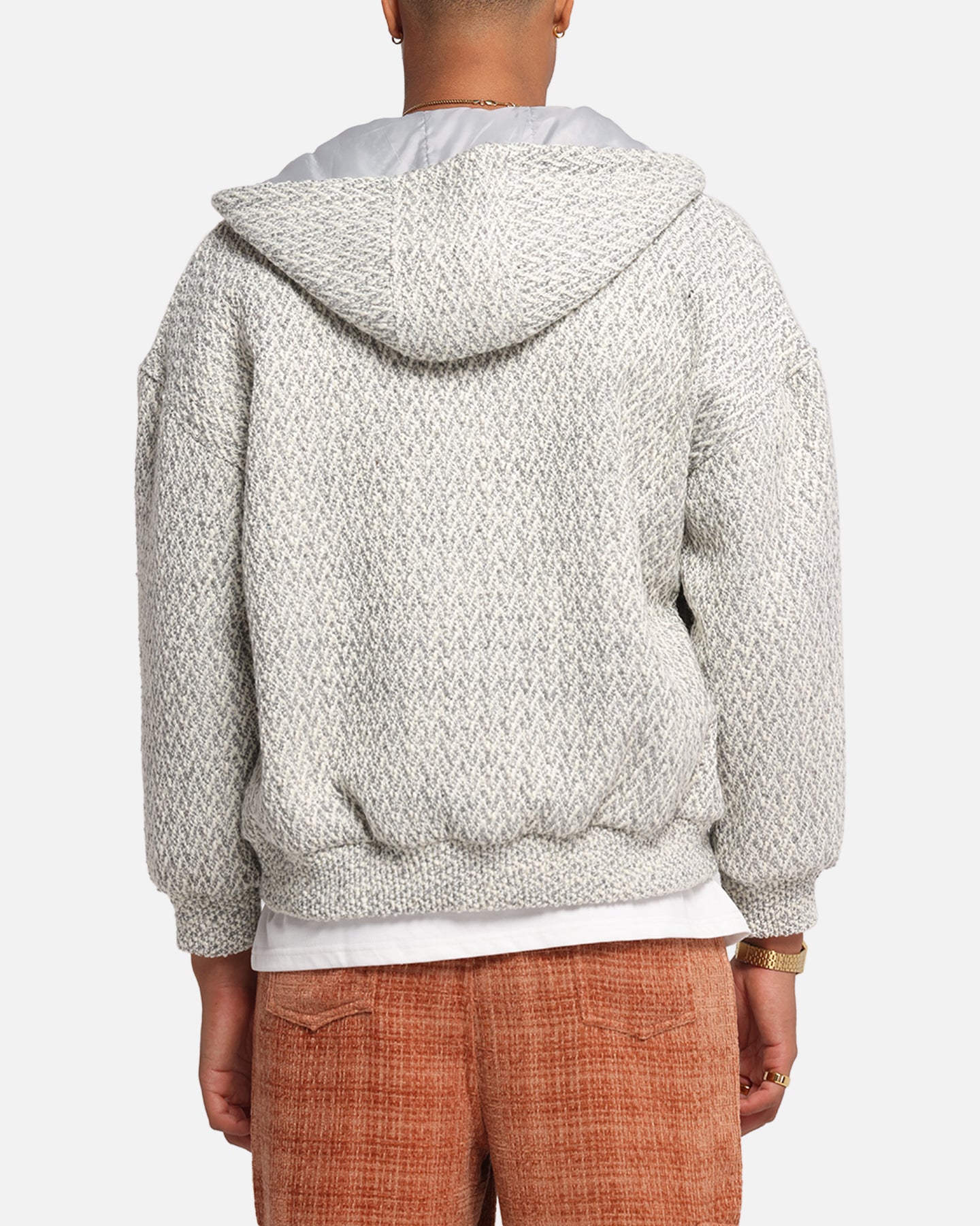 XXIII Boucle Tweed Zip Hoodie Grey Marle | Culture Kings US