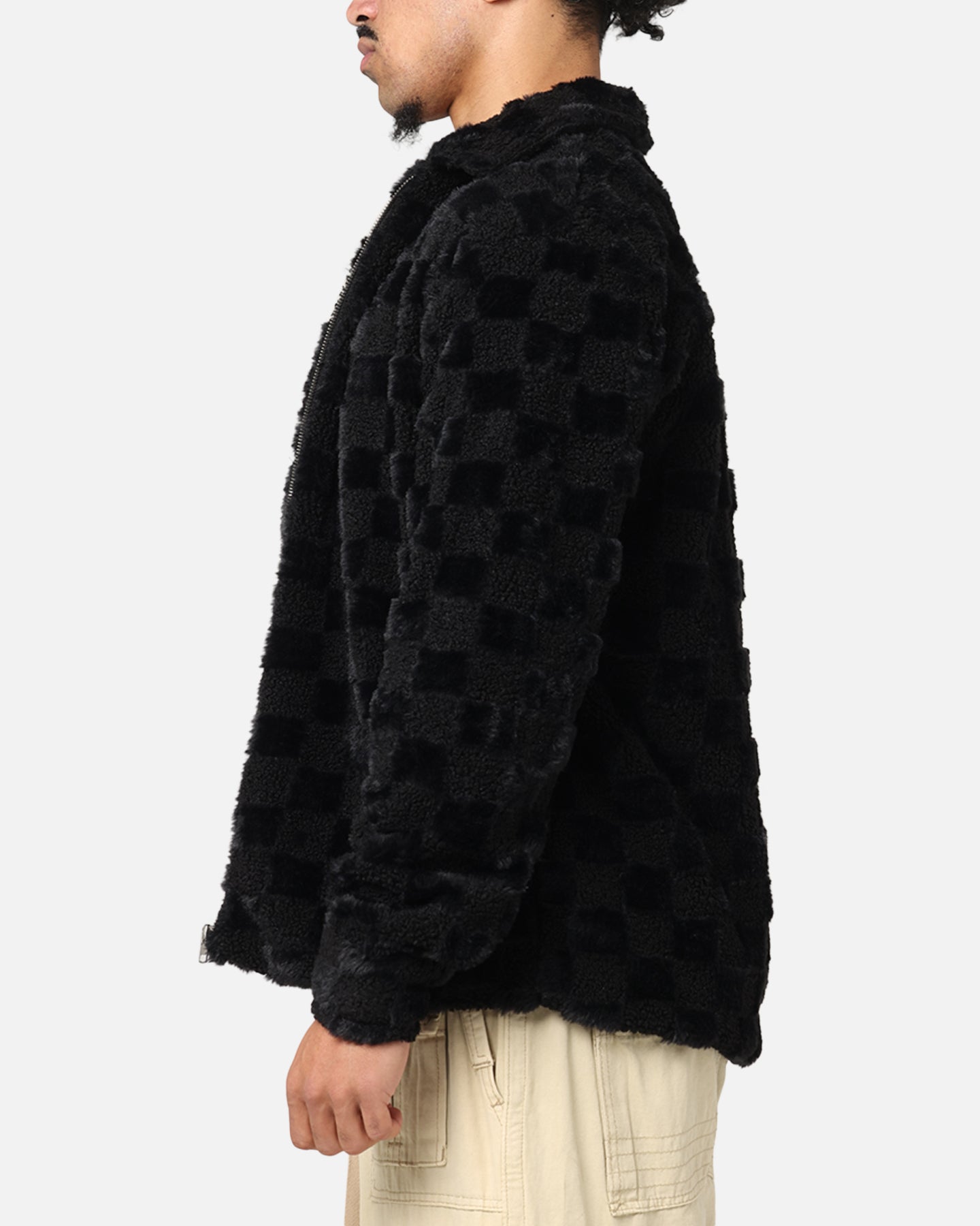 XXIII Checkerboard Fur Jacket Black | Culture Kings US