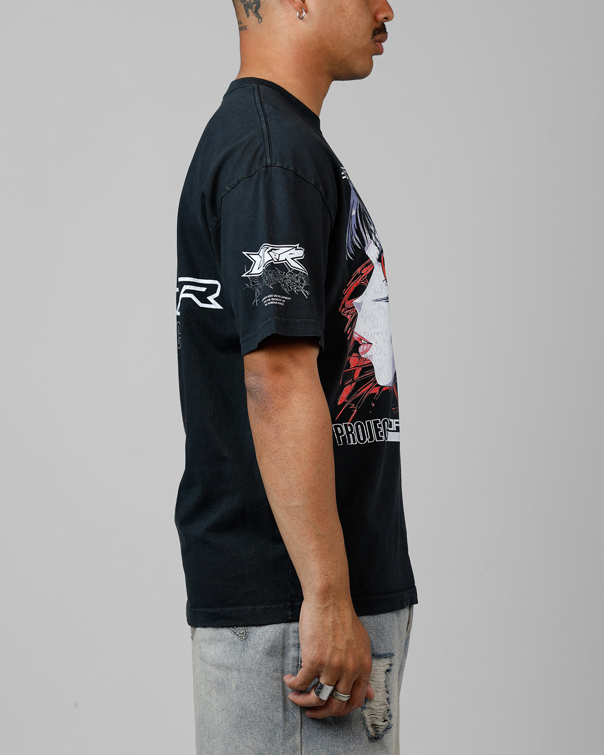 Loiter Cybernetics Heavyweight T-Shirt Black Acidwash | Culture