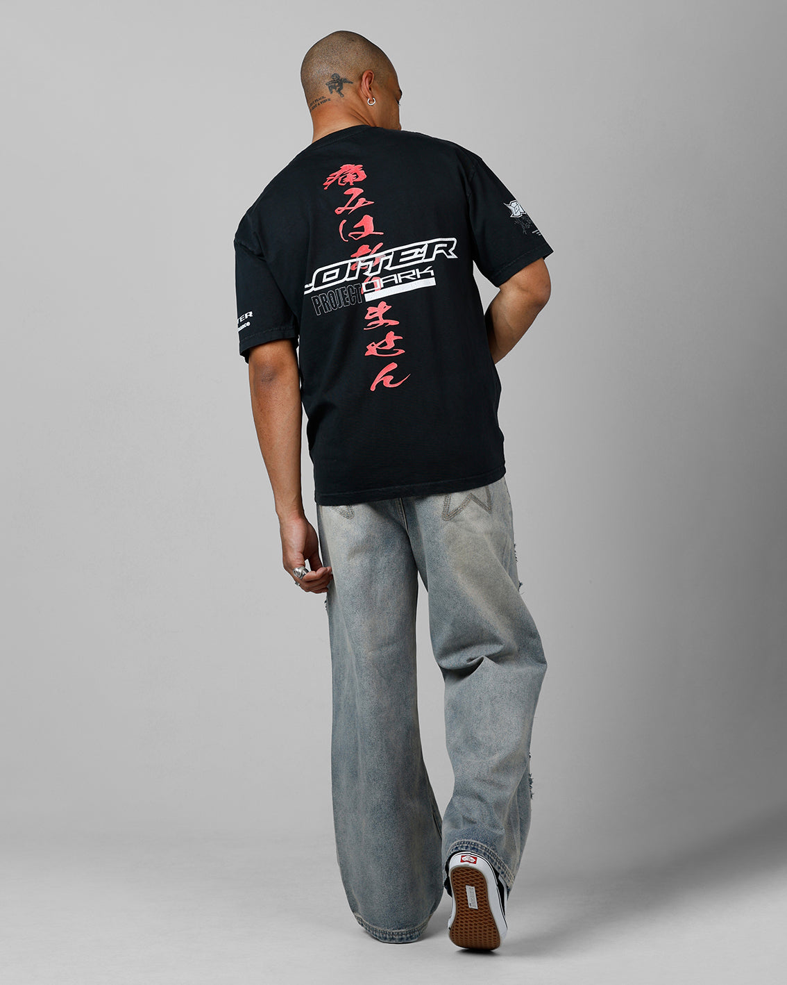 Loiter Cybernetics Heavyweight T-Shirt Black Acidwash | Culture