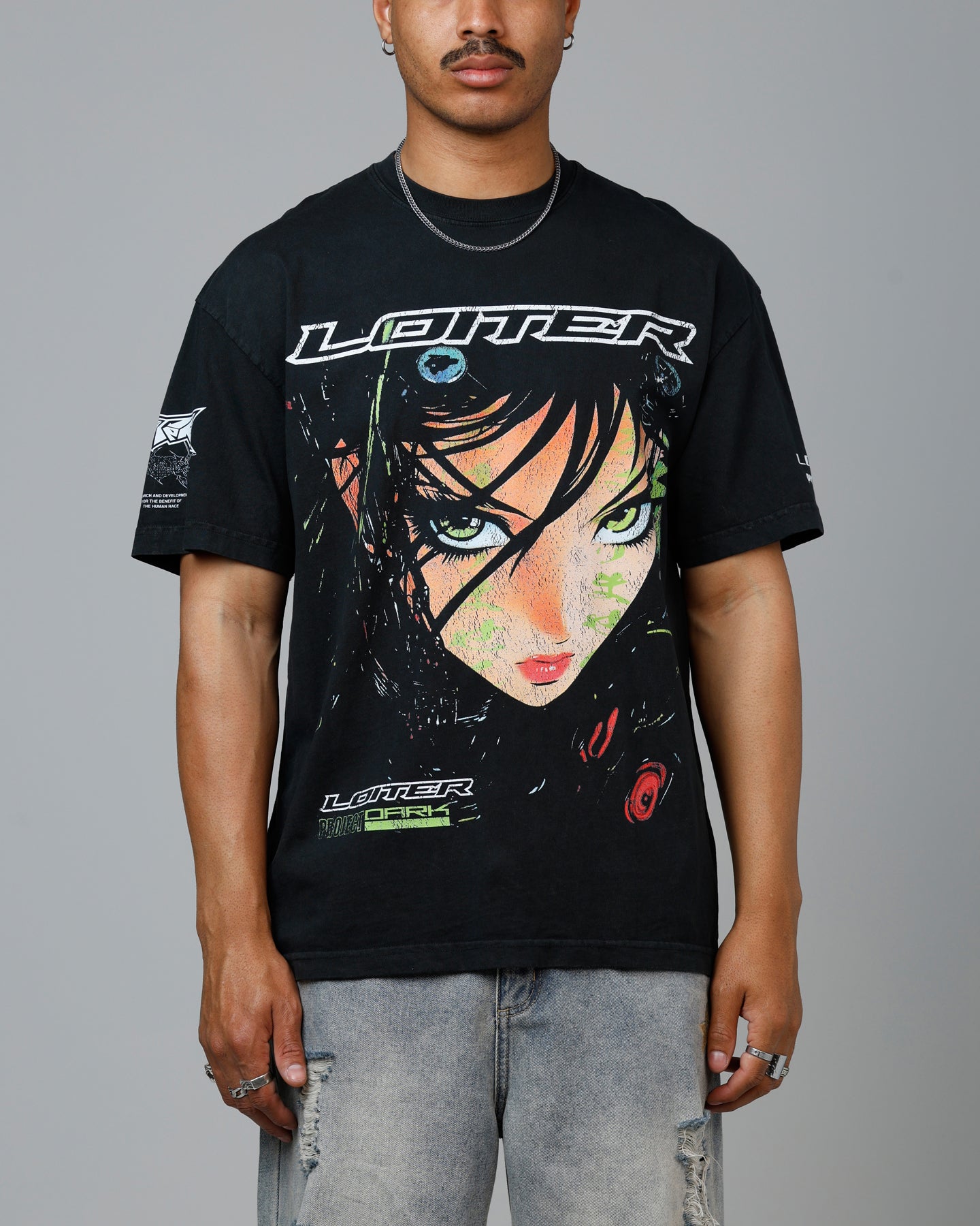 Loiter Project Dark Vintage T-Shirt Black Acidwash | Culture Kings US