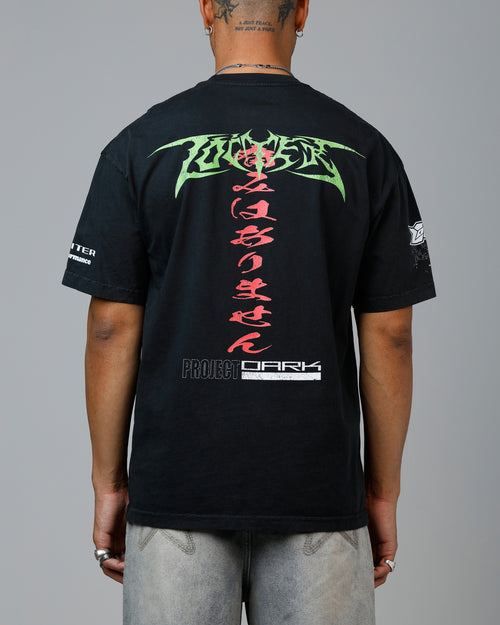Loiter Project Dark Vintage T-Shirt Black Acidwash