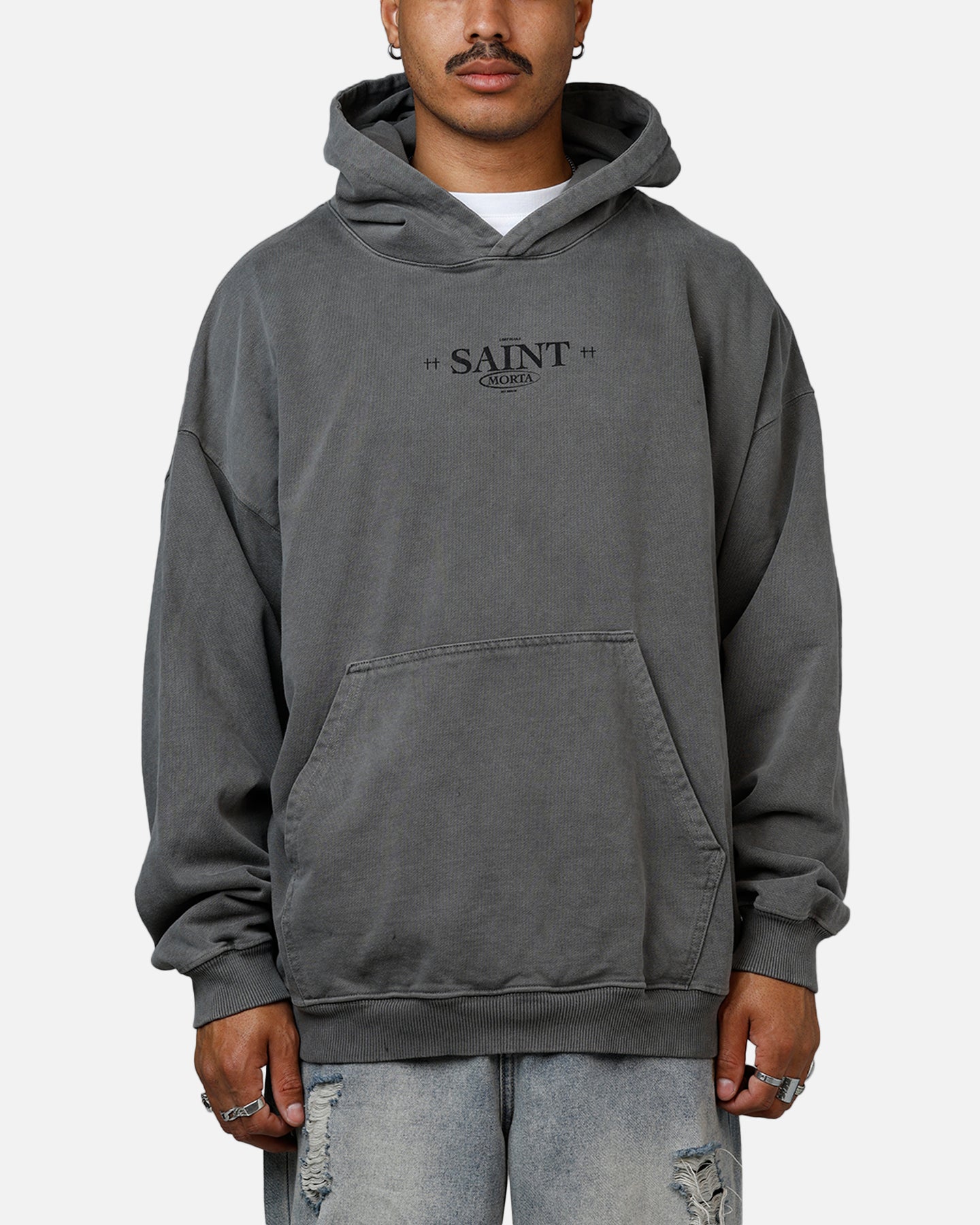 Saint Morta Lost Souls Premium Hoodie Washed Charcoal | Culture