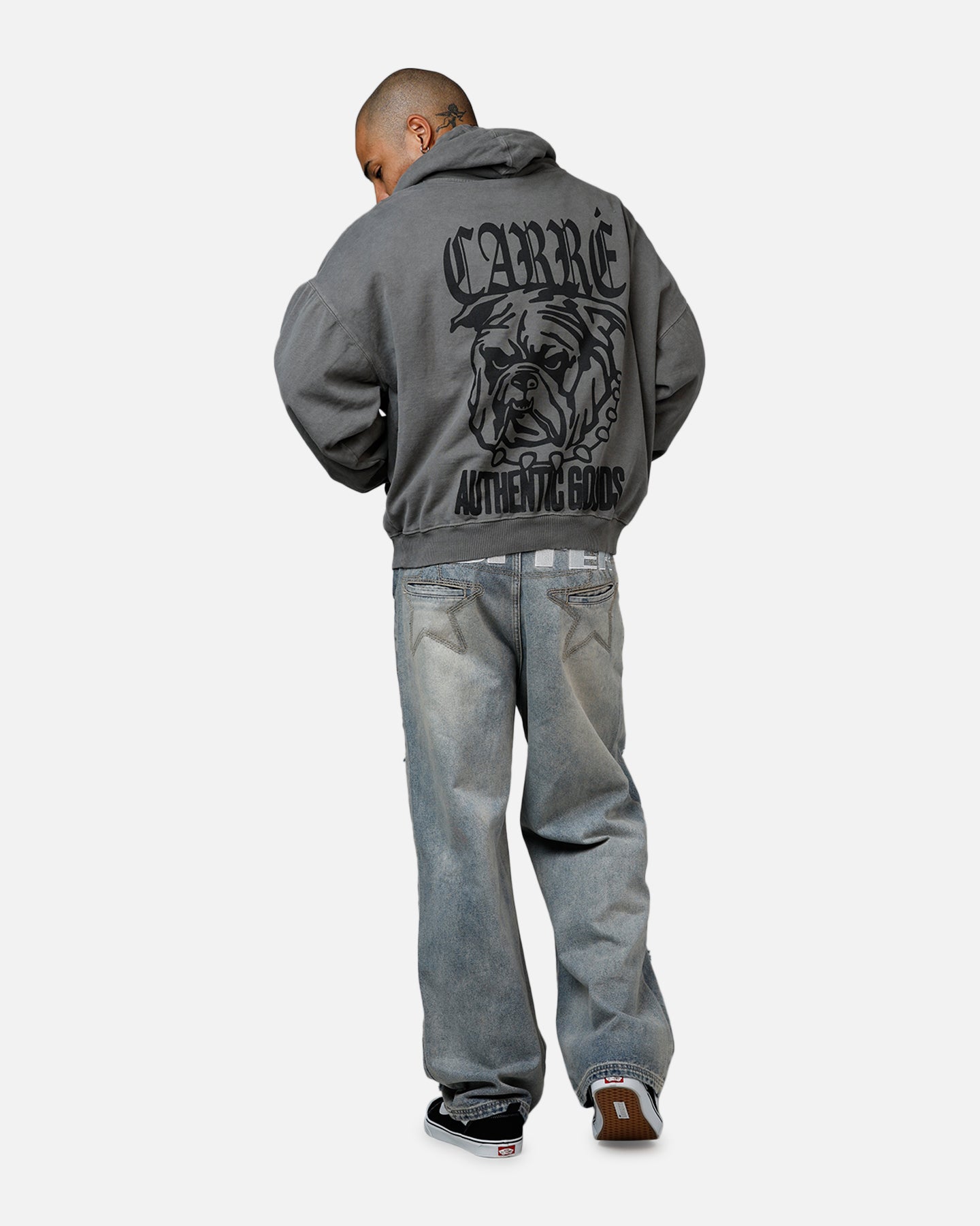 Carre Bulldog Premium Hoodie Washed Charcoal | Culture Kings US