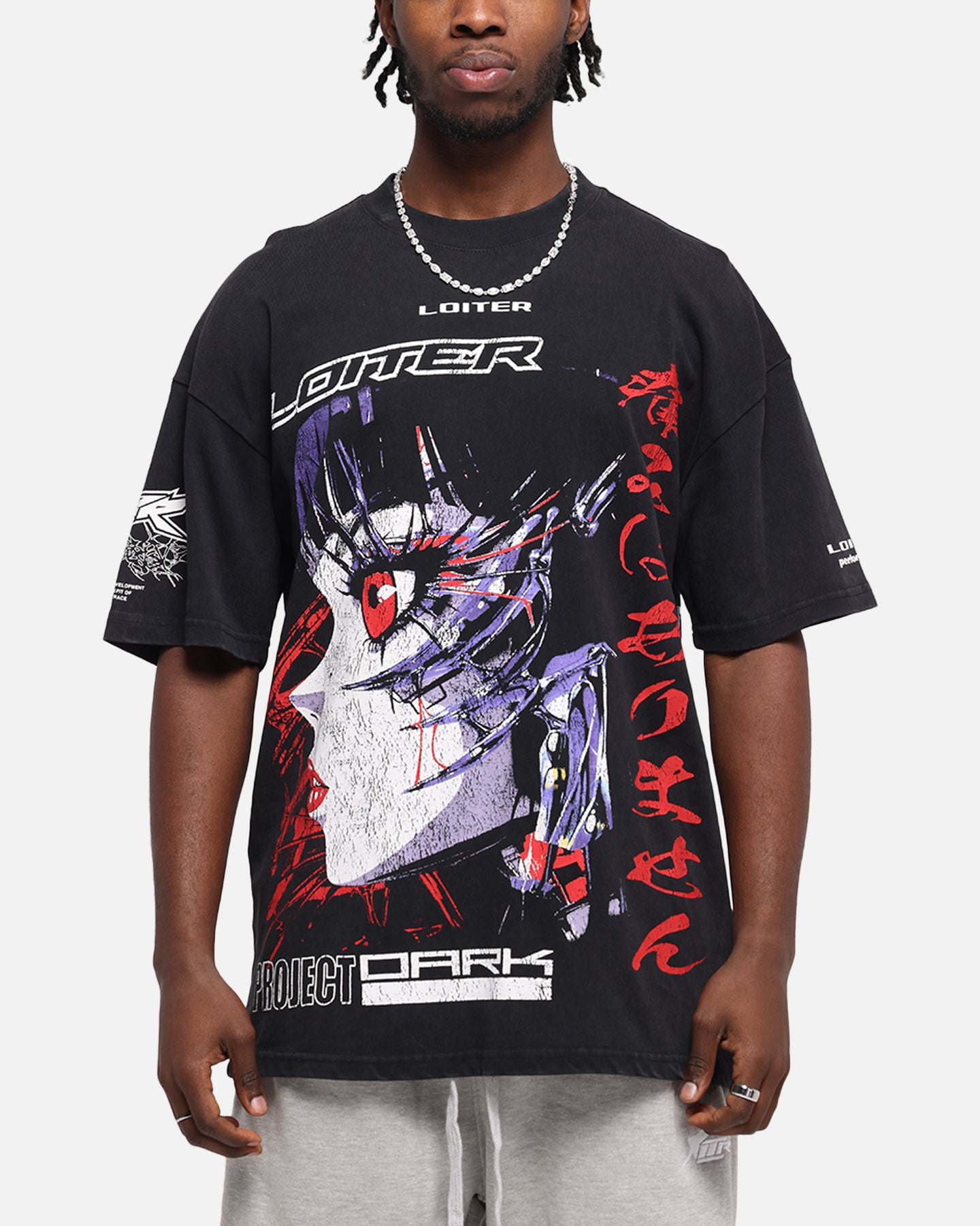 Loiter Cybernetics Vintage T-Shirt Black Acidwash | Culture Kings US