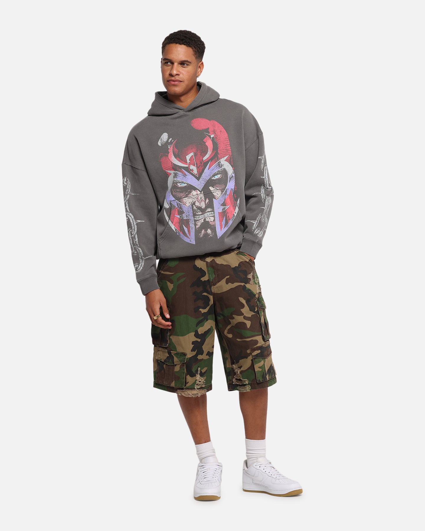 73Studio Marvel X-Men Magneto Premium Hoodie Washed Charcoal