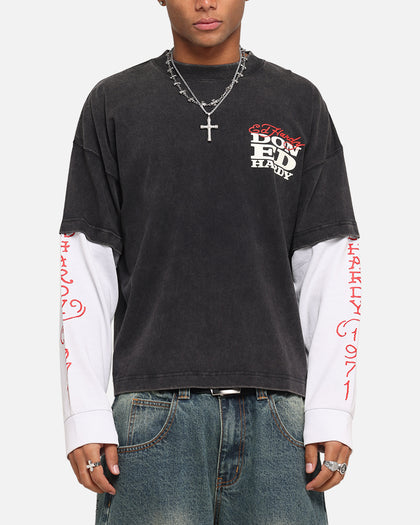 Ed Hardy Love Kills Layered Long Sleeve T-Shirt Black