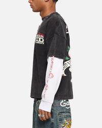Ed Hardy Love Kills Layered Long Sleeve T-Shirt Black