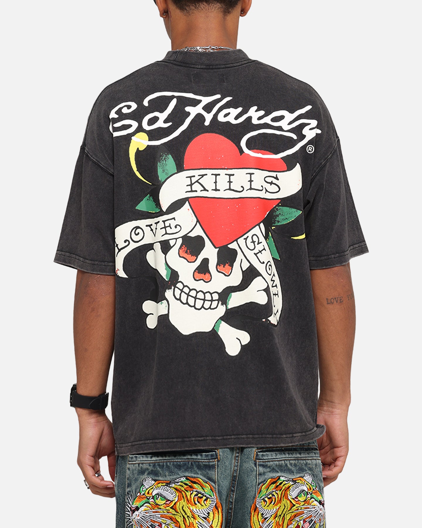 Ed Hardy Love Kills Oversized T-Shirt Black | Culture Kings US