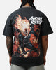 Goat Crew Marvel Ghost Rider Fire Vintage T-Shirt Black Acidwash