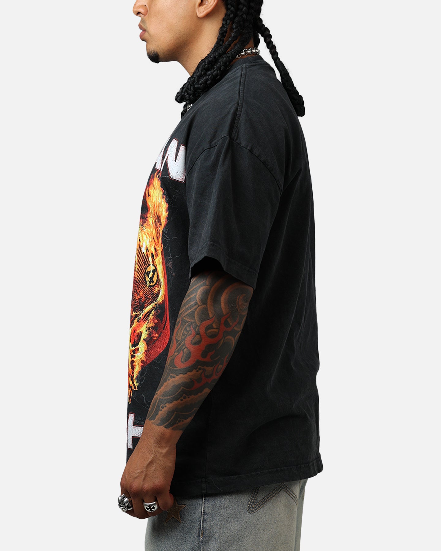 73Studio Marvel Fantastic Four Human Torch Fire Vintage T-Shirt