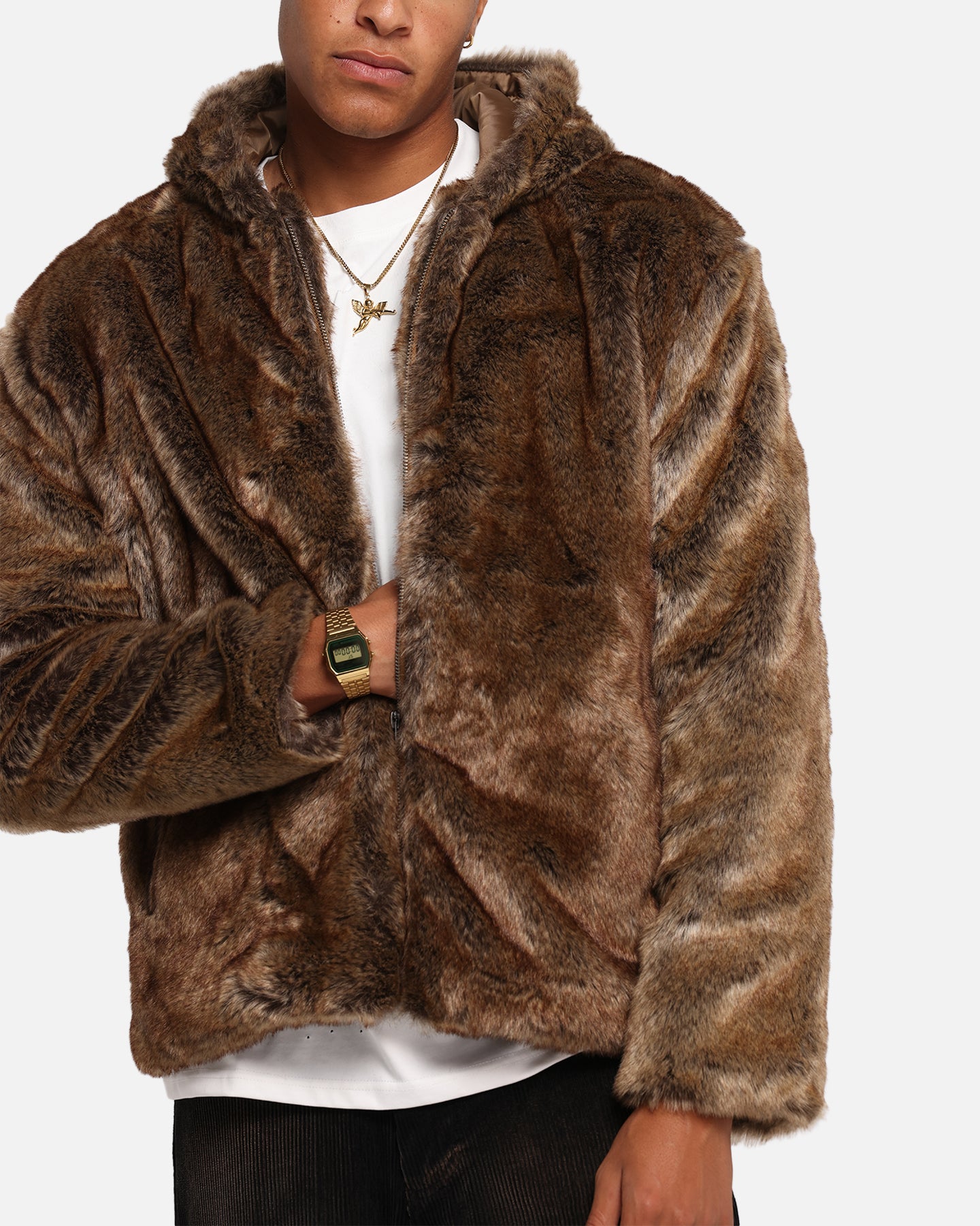 XXIII Into The Wild Fur Jacket Brown | Culture Kings US