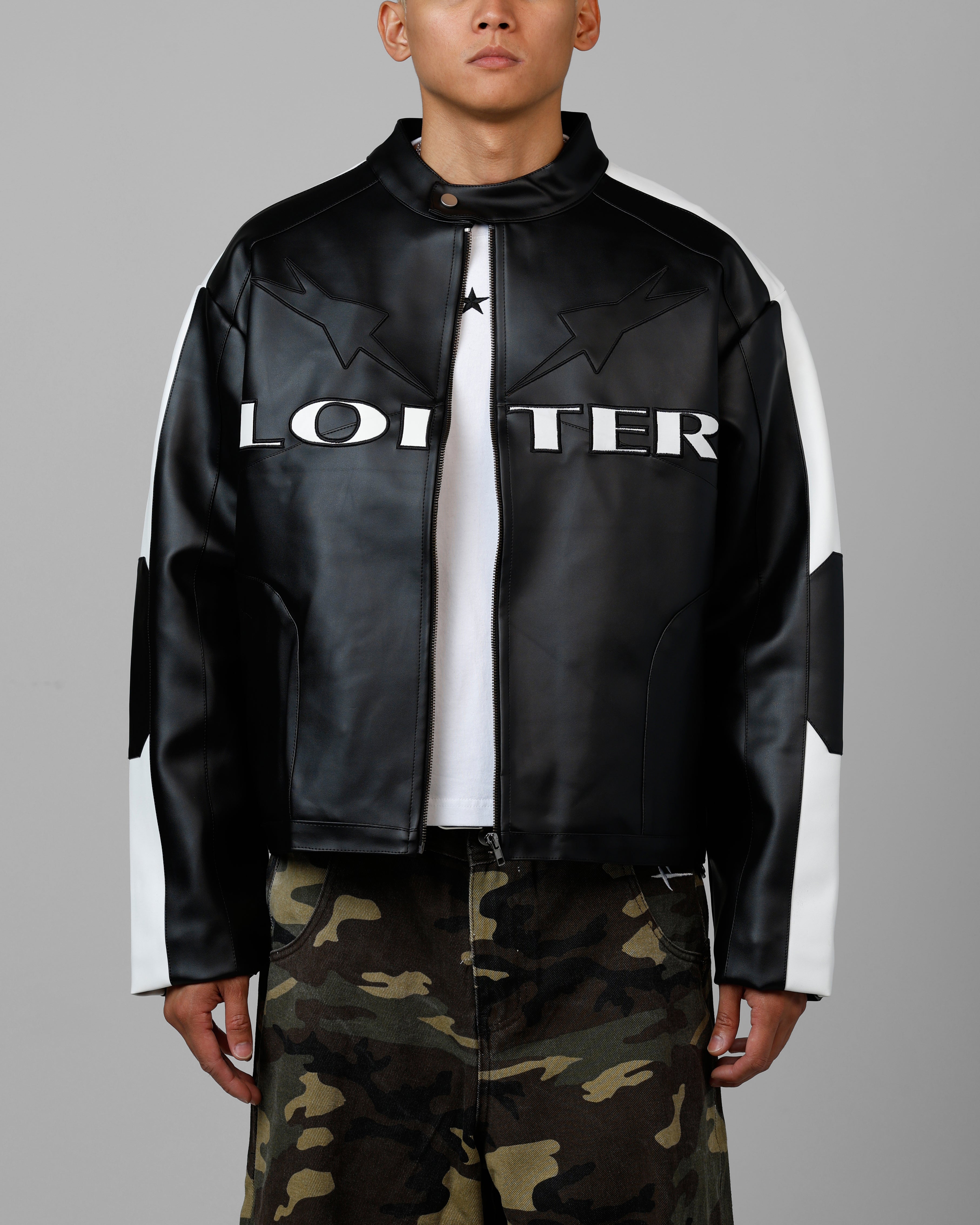 Loiter Engine Vegan Leather Jacket Black | Culture Kings US