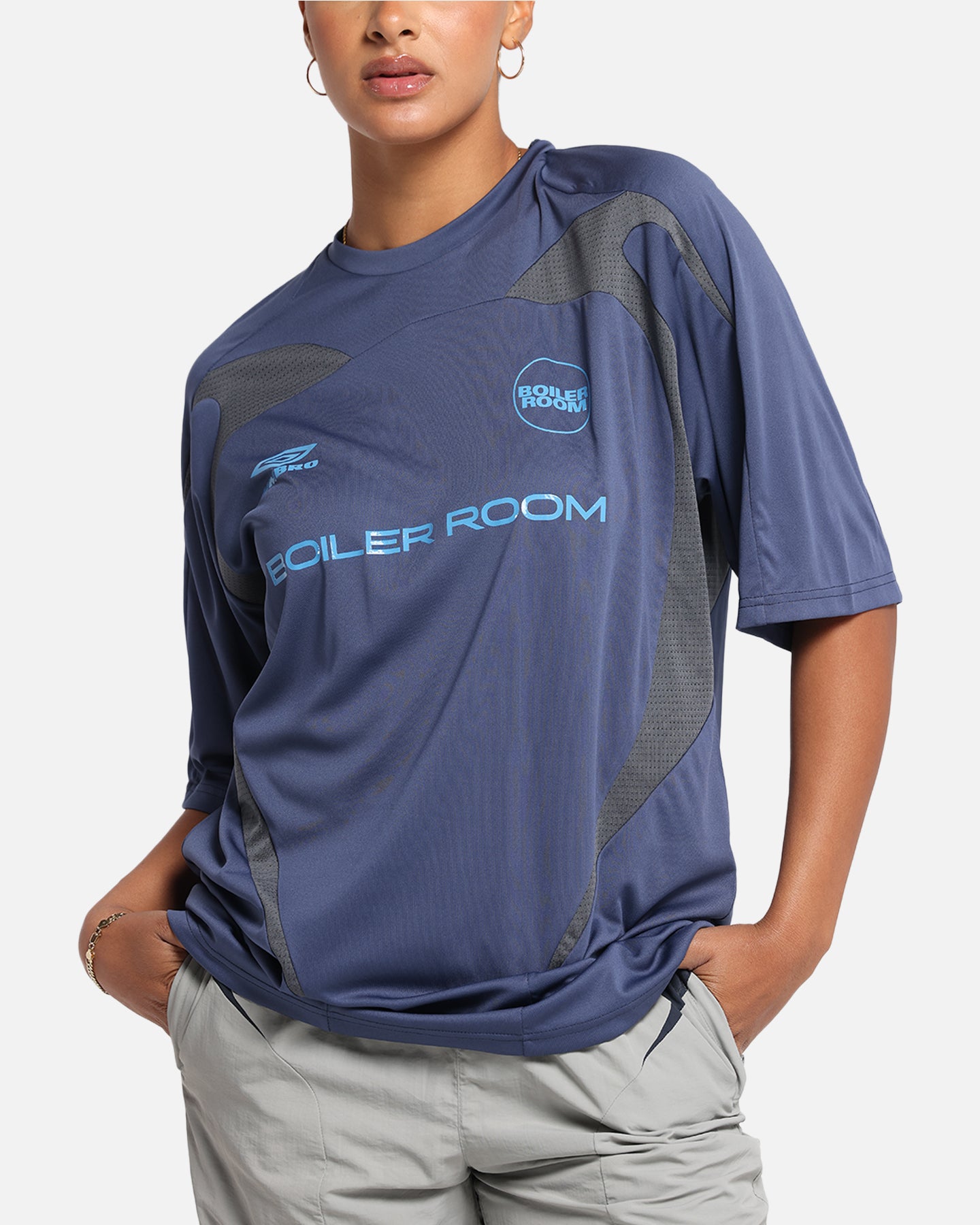 Boiler Room X Umbro Football Jersey T-Shirt Blue | Culture Kings US