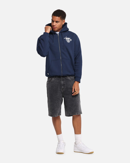 S Double Shawn Dot Zip Through Hoodie Washed Navy