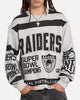 Mitchell & Ness Las Vegas Raiders Letterform Crewneck Grey Marle/Official Team Color