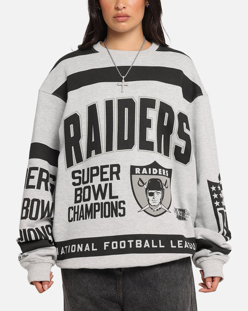 Mitchell & Ness Las Vegas Raiders Letterform Crewneck Grey Marle/Official Team Color