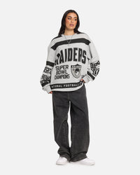 Mitchell & Ness Las Vegas Raiders Letterform Crewneck Grey Marle/Official Team Color