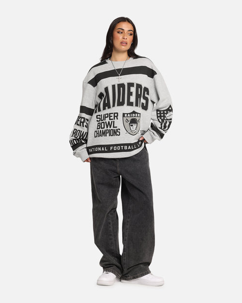 Mitchell & Ness Las Vegas Raiders Letterform Crewneck Grey Marle/Official Team Color
