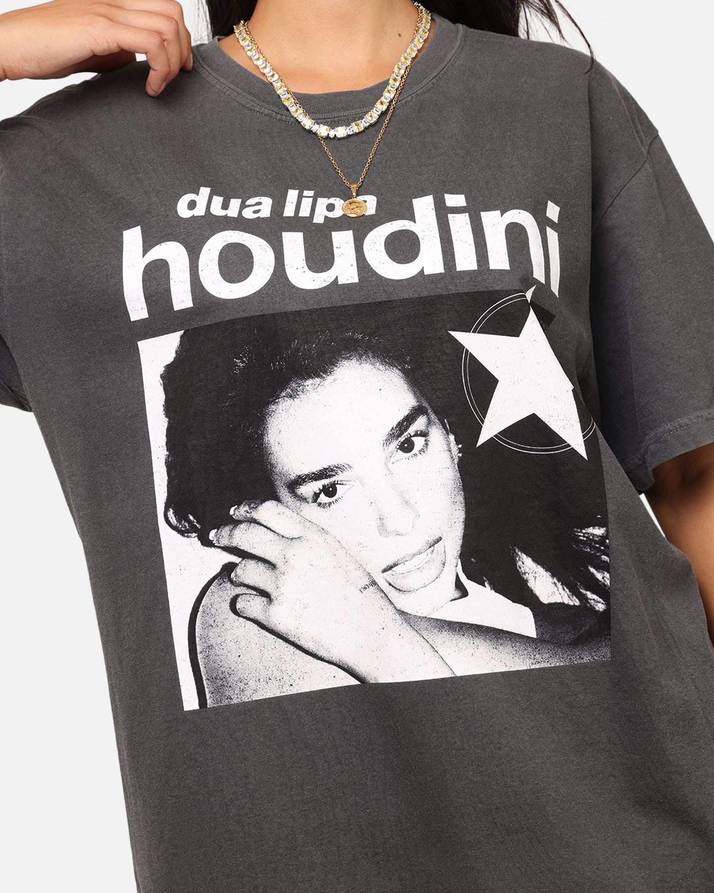 Dua Lipa Houdini T-Shirt Faded Black | Culture Kings US
