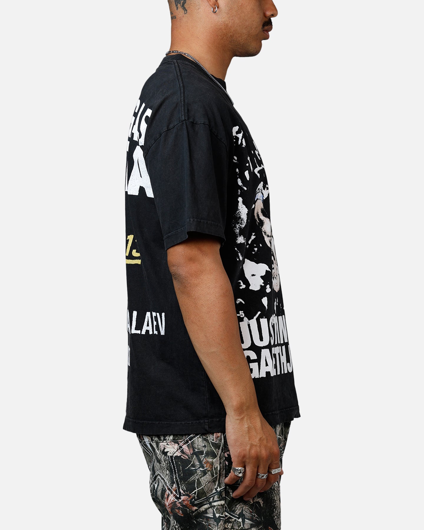 UFC By Culture Kings Justin Gaethje 313 T-Shirt Black Acidwash