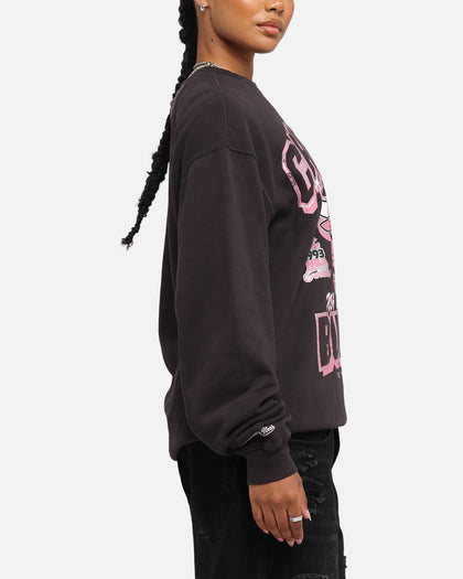 Mitchell & Ness Women's Chicago Bulls Arch Logo Crewneck Overdyed Black