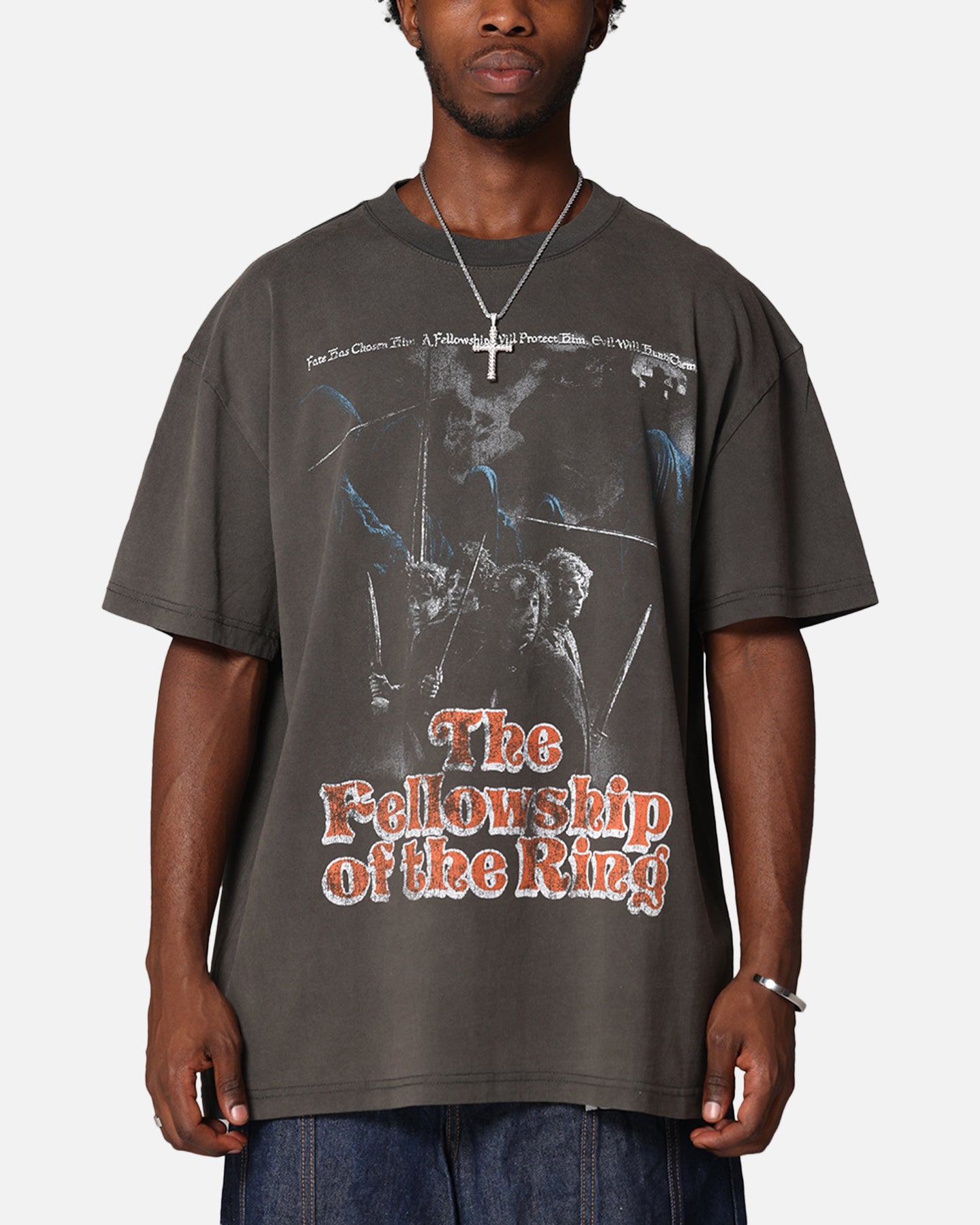 American Thrift X Lord Of The Rings Fellowship Heavy T-Shirt Black