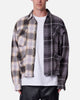 MNML Mixed Flannel Button Up Shirt Olive/Brown