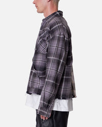 MNML Mixed Flannel Button Up Shirt Olive/Brown