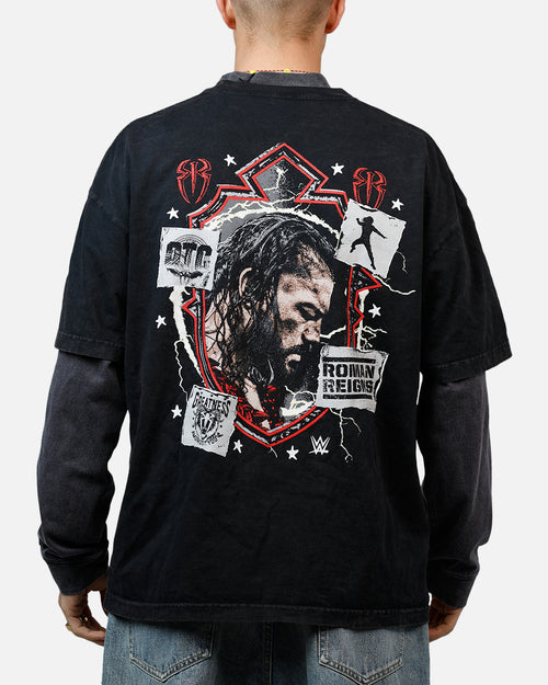 Culture Kings X WWE Roman Reigns Wrestlemania XLI Vintage T-Shirt Black Acidwash