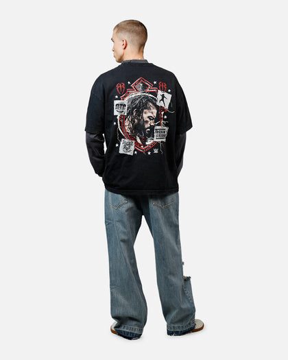 Culture Kings X WWE Roman Reigns Wrestlemania XLI Vintage T-Shirt Black Acidwash