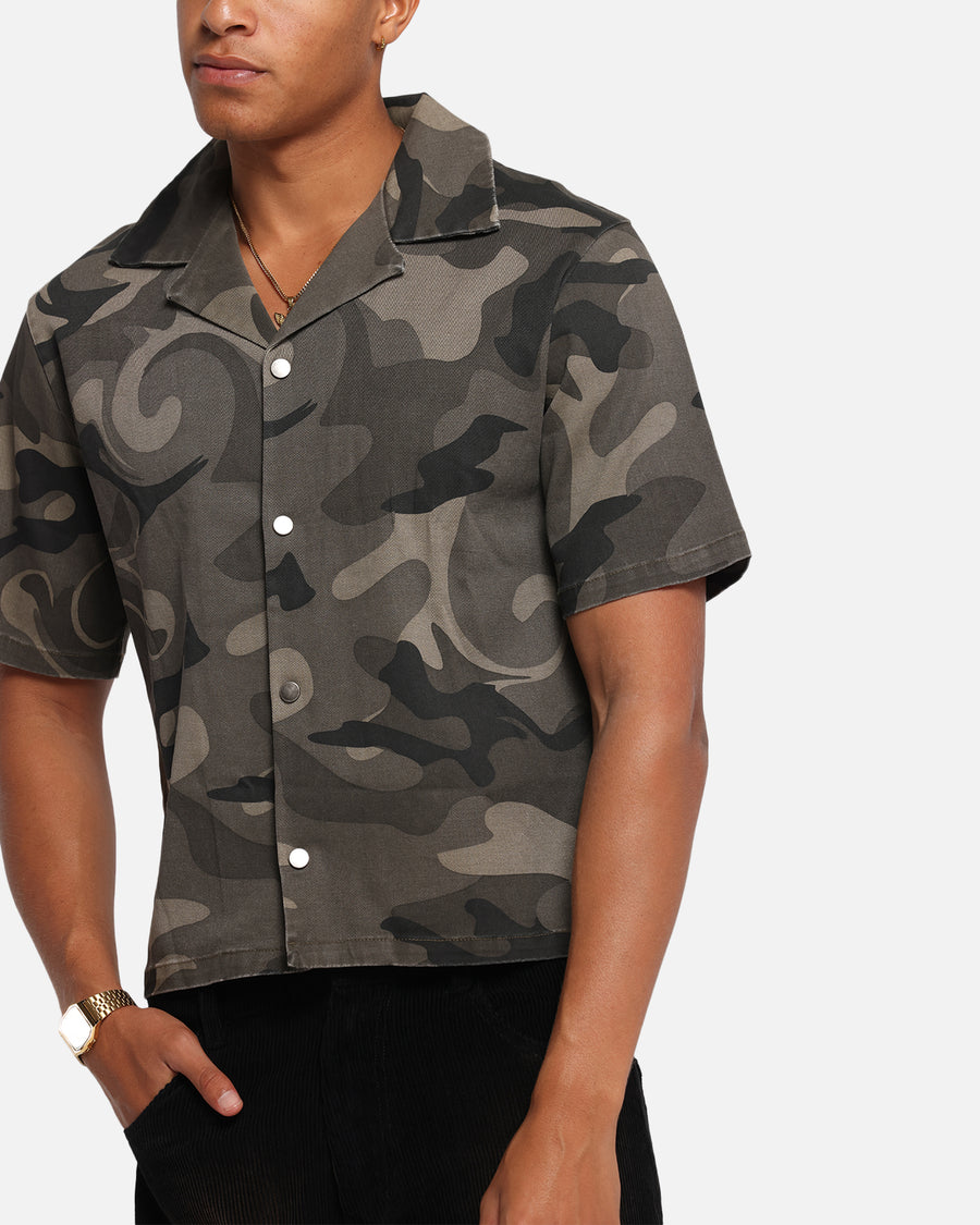 camo button up dress shirt Men's US Military American Long Sleeve Casual - Olive - Cotton Blend this shirt keeps you cool and dry whether youre casting a line or kicking back at the dock Xxiii Men's Washed Camo Button