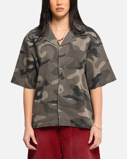 XXIII Washed Camo Button Up Shirt Camo